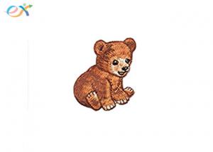 China Kids Clothes Embroidered Iron On Patch , Teddy Bear Custom Embroidery Patch on sale