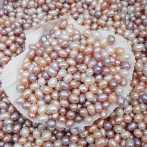 China Wholesale AAA Grade 5-6mm and 6-7mm and 7-8mm no hole Rice Shape real pearl Colorized Freshwater Loose Pearl Beads on sale
