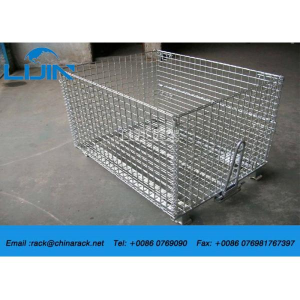 Workshop Metal Wire Mesh Cages , Galvanized Wire Folding Wire Container
