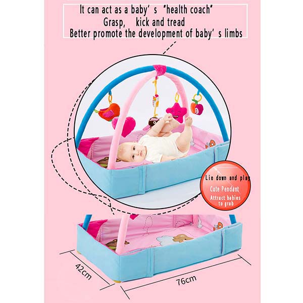 Foldable Washable Baby Play Mat 76cm Multi Color With Cute Stuffed Toy