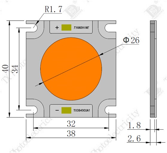 Fresnels Chip On Board Led 200W Tungsten 3200K Warm White LEDs CoB CRI95Ra