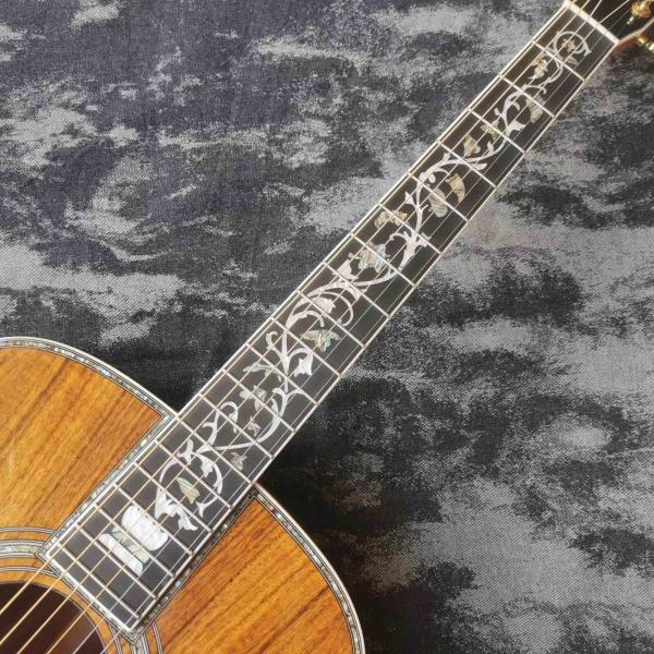 Custom 41-inch all-KOA wood ebony fingerboard, dreadnought, D45 Martin style, abalone inlaid acoustic guitar