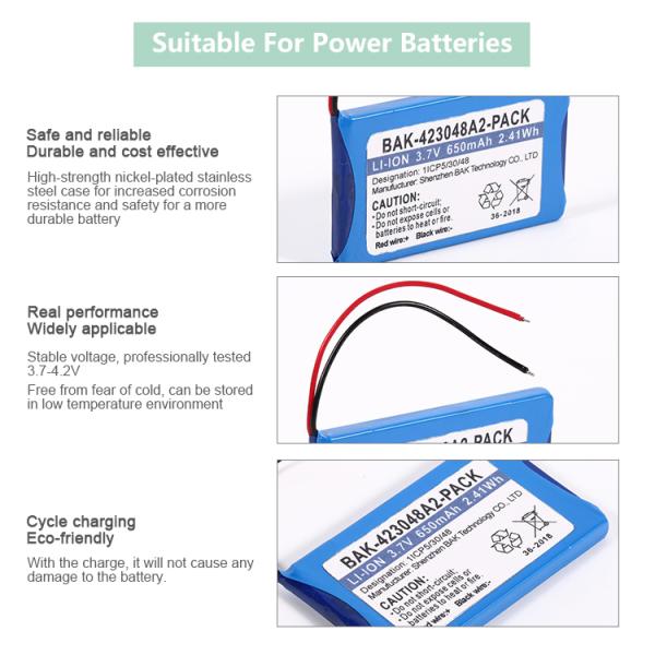 Electronic Devices Use 423048A2-Pack 3.7v 650mah Real Capacity Lithium Ion Battery Pack