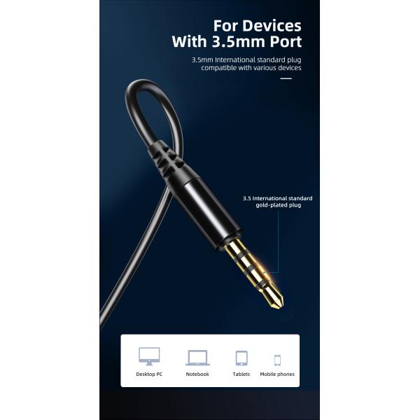 M15 Compound Diaphragm Wired Earphones 3.5mm PVC Mini Earphone Headset