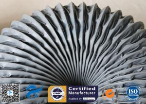 China PVC Coated Fiberglass Fabric Grey Flexible Air Ducts 200MM 260℃ Waterproof on sale