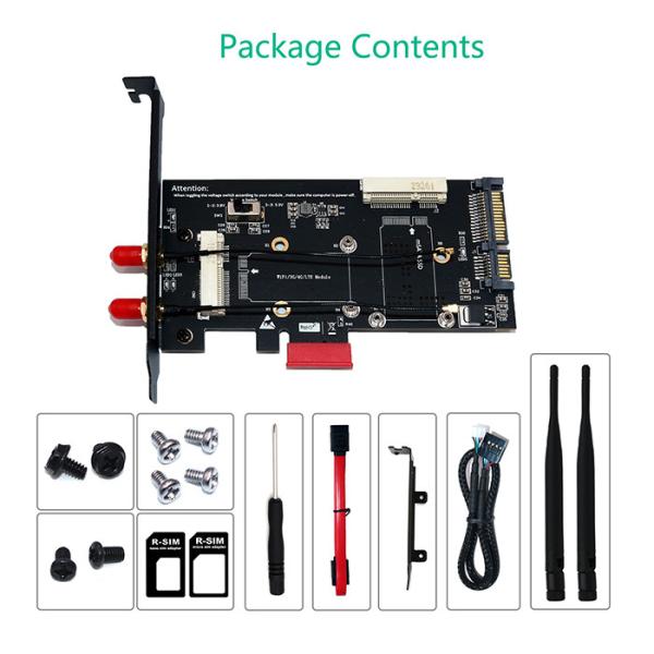 Mini PCI-E/ mSATA SSD to PCI-E and SATA 2.5 Adapter with SIM Card Slot for WiFi/ 3G/4G/LTE/ Msata SSD