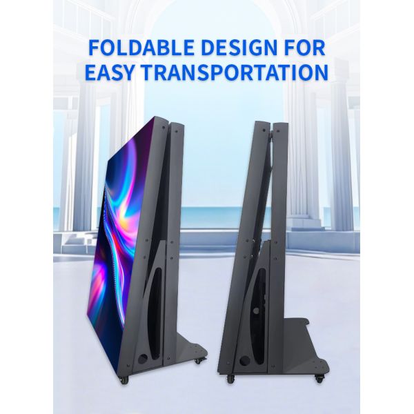 P2.5 Foldable LED Poster Screen Portable Advertising Player Mobile Smart Digital Signage Display for Exhibition OEM