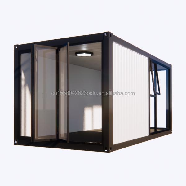 Conveniently Portable Flat Pack Sandwich Panel Architecture Container for Coffee Bar Convenience Store or Camping Site