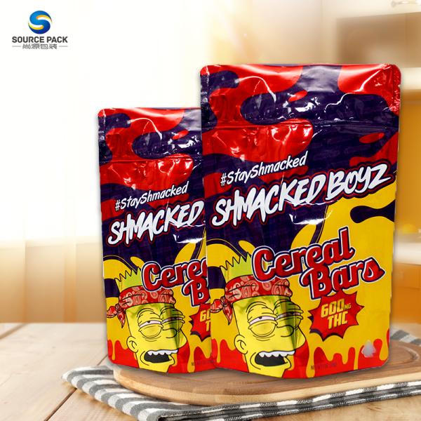 Custom Stand Up Pouches For Weed Candy Gummies Packaging With Window