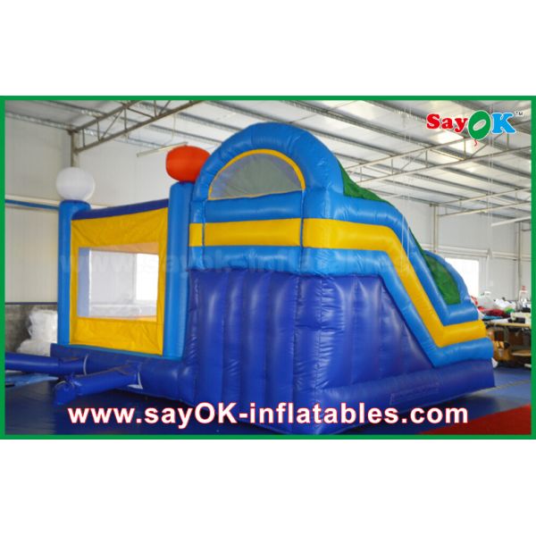 Small 4x3m Inflatable PVC Bounce Castle Slider With Football Decoratiionn