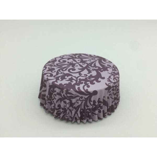 Purple Round Shape Paper Baking Cups Oven Safe Muffin Cup Liners PET Film Coated