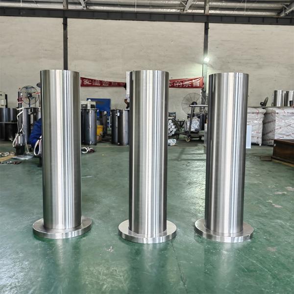 201 304 316 Stainless Steel Traffic Fixed Bollard With Decorative Cover Custom Thickness