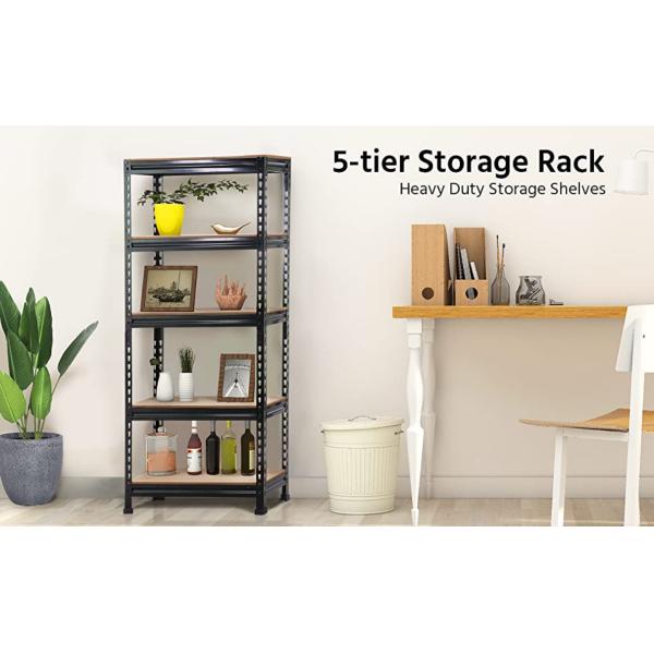 Sturdy 5 Shelf Storage Rack Corner Organization Utility Multipurpose For Home