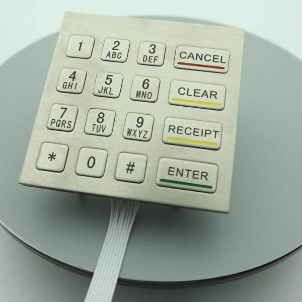 16 Keys Stainless Steel Vending Machine Keypad Waterproof Ip65