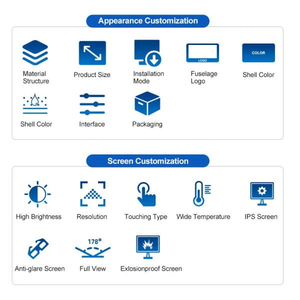 Open Frame Industrial Panel PC , Embedded Touch Monitor 21.5 Inch 21 Inch 22 Inch