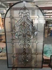 Buy cheap Grey Caming Decorative Front Door Leaded Glass Arched Inserts product