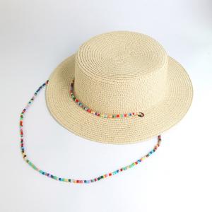 Buy cheap New Fashion Rice Bead Necklace Flat Top Foldable Straw Hat For Women product