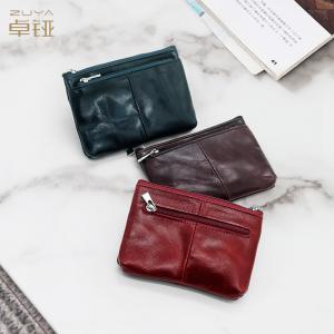 China Women Mini Zipper Coin Purse Custom Leather Coin Wallet Pouch on sale
