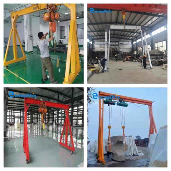 Aluminum Small Portable Mobile Gantry Single Girder Electric Hoist 3T 5T