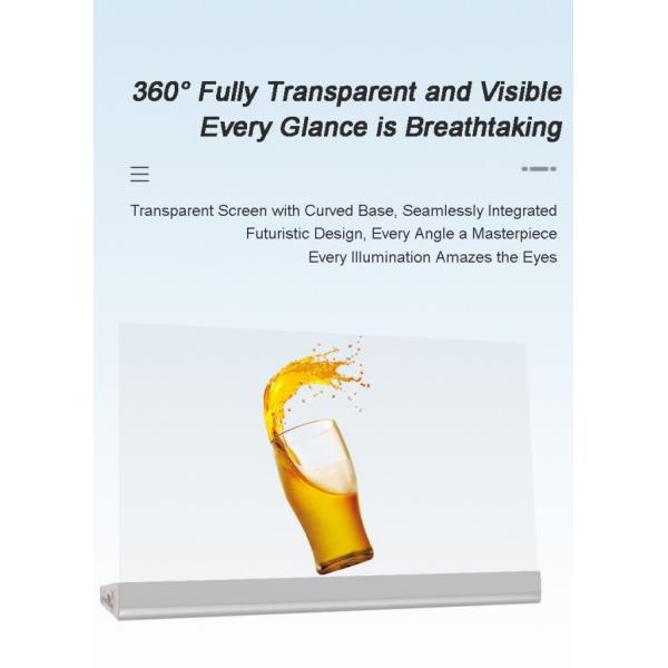 77 Inch Transparent OLED Touch Screen Digital Kiosk with Aluminum Alloy Frame and Pen/Finger Touch Writing Method