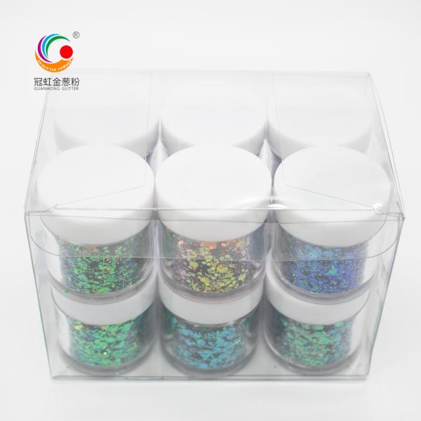 Xmas Decorations Chameleon Blue Loose Glitter For Nails Bulk Sequins 2MM