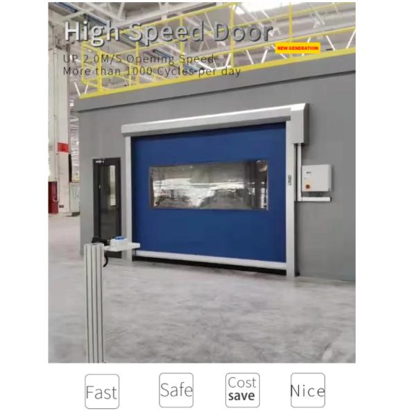 Customized As Order High Speed PVC Roll Up Rapid Shutter Door 304 Stainless Steel Material Transparent PVC Curtain
