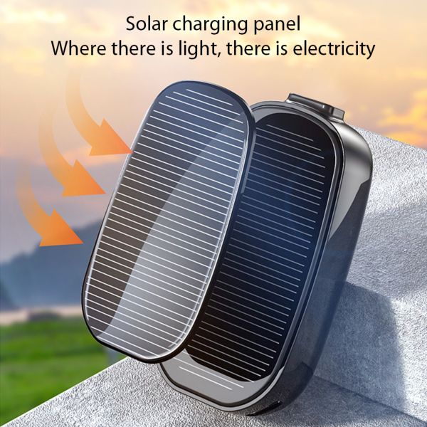 Keychain Solar Cordless Power Bank 1200mAh Portable Charger TWS Earphone Emergency Backup