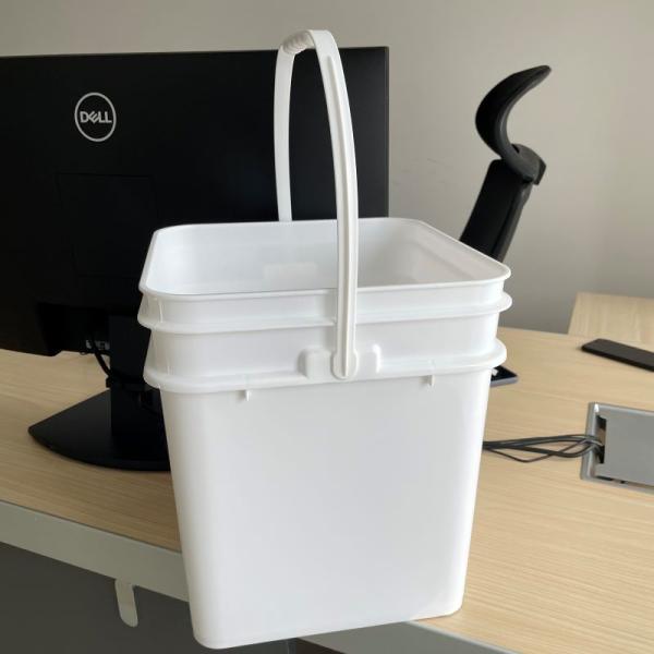 Blue 20 KG Square Pail with Lid and Handle Space-Saving Coffee Bean Storage Solution