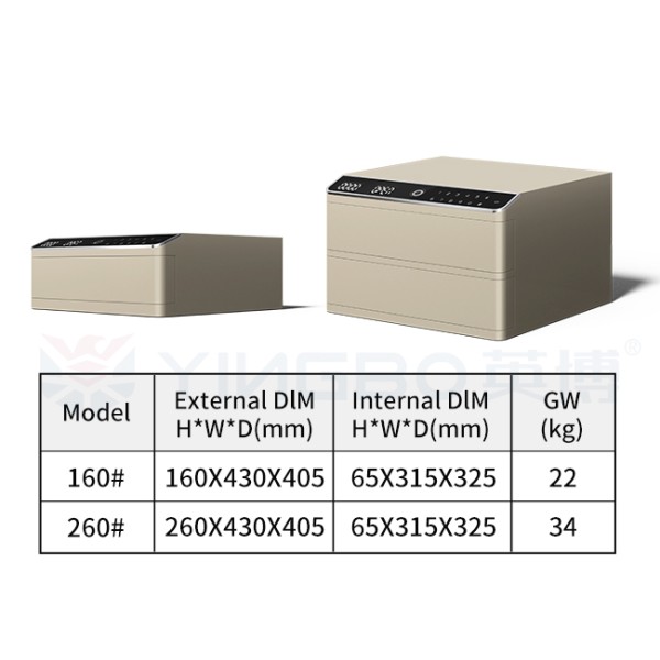 Fireproof Protection Built-In Jewelry Safe Box Touchscreen Password Smart Control Panel