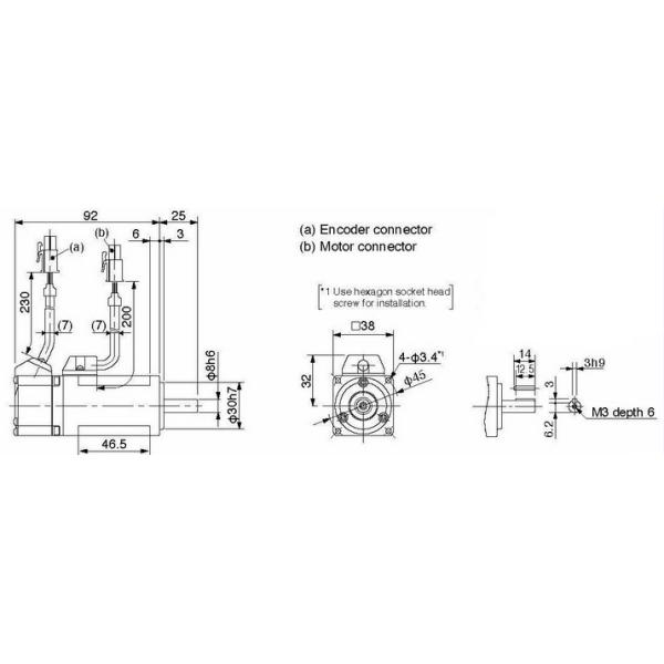 MSMD012G1S 3000 RPM Industrial Servo Motor Panasonic MINAS A5 Family