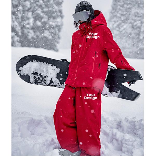 Unisex Waterproof Windproof Breathable Ski Suit, Outdoor Winter Snowboard Snowsuit with Custom Logo