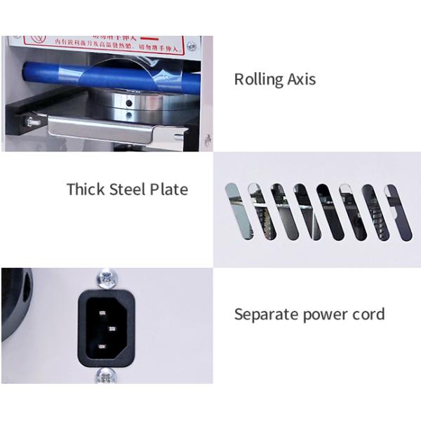 Silvery White Snack Food Processing Equipment , Semi Automatic Bubble Tea Plastic Cup Sealing Machine