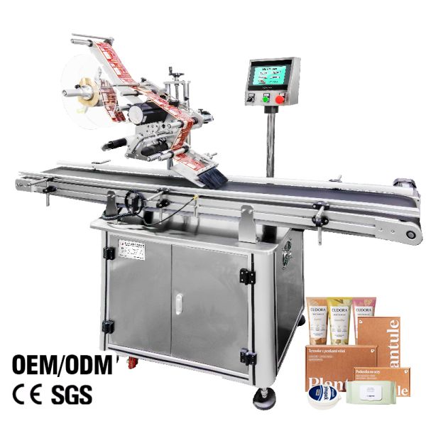 RoHS Automatic Flat Bag Labeling Machine Double Side 600W 220V