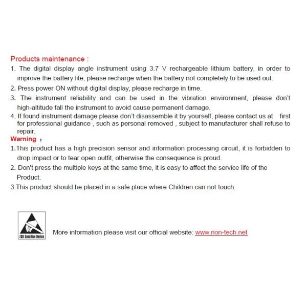 Industry Grade Touch Screen Dual-axis Digital inclinometer slope sensor with deg/mm Dual units Switch