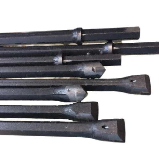 Hex19 / Hex22 / Hex25 * 108mm / 159mm shank Integral Chisel Bit Drill Rods for Mining and Tunneling