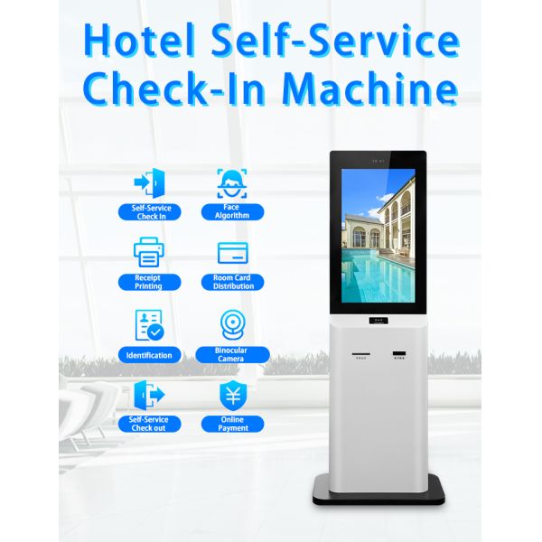 32 Inch Hotel Check-in Machine Self-service Payment Intelligent Touch Automatic All-in-one Machine SDK Barcode Reader Face