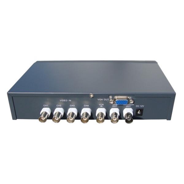Black 4 Channel Video Quad Processor , Digital VGA Quad Video Multiplexer