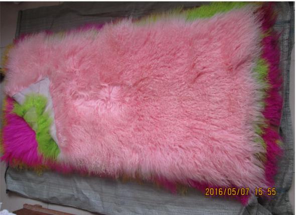 Quality Anti Wrinkle Washable Sheepskin Floor Rug , Teal Blue Fuzzy Throw Blanket  for sale