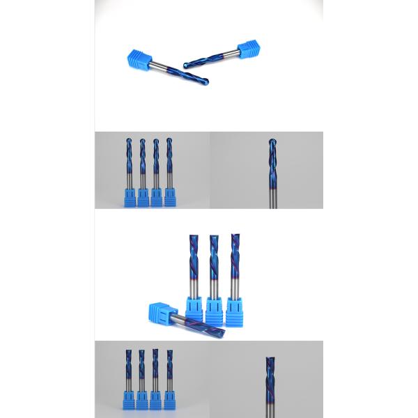 1/4*2-1/2 HRC65 2 Flute Nano Blue Coating CNC Router Bit Sets Solid Carbide Endmill for Wood Carving Bit Set