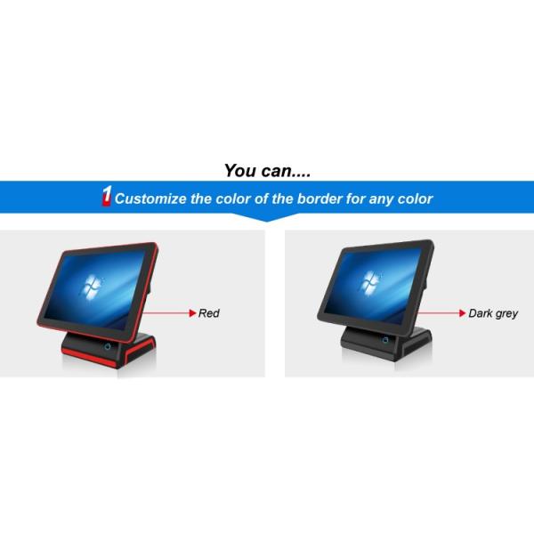 15" Dual Touch Screen POS Solution with Flat Capacitive Screen and Main Screen