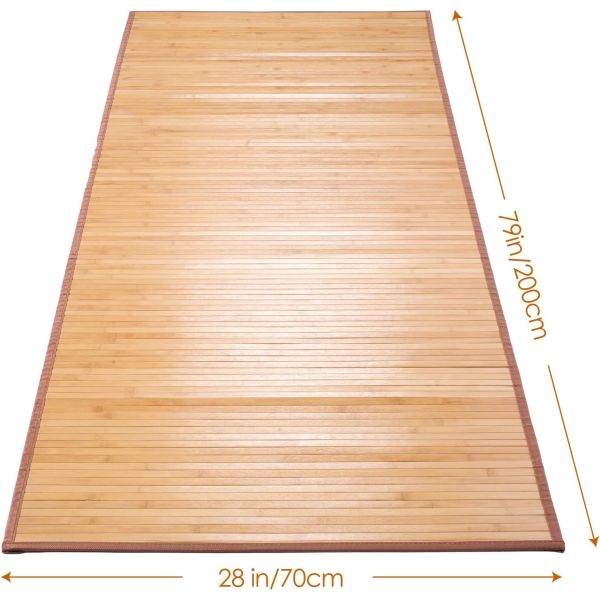 Durable Anti-Slip Bamboo Floor Mat: Eco-Friendly Bamboo Area Rug for Bathroom & Kitchen