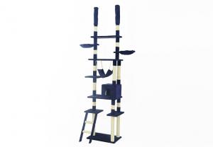 China Adjustable Height Cat Scratching Tree , Stylish Cat Tree With Auxiliary Stairs on sale