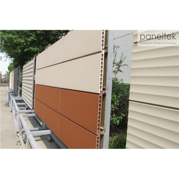 Rough / Fine Flat Terracotta Facade Tiles , Terracotta Facade Ceramic Cladding