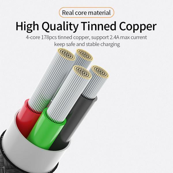 Essager LED Fast Micro Data Cable 3A 0.5M 1M 2M 3M With Data Transfer