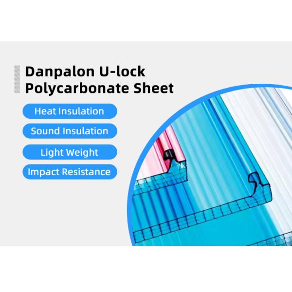 6mm-40mm Thickness Strong Customized Danpalon U-locking Polycarbonate Facade Transparent Polycarbonate Hollow Sheet