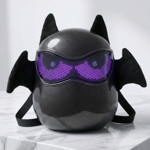 Programmable LED Display Bat Backpack, Carbon Fiber Hard Shell, Customizable