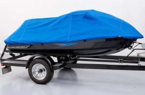 China 10M * 4M UV Resistant Blue Color Polyester Boat Cover Heat Resistant Tarp on sale