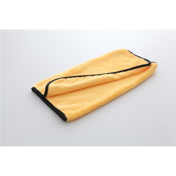 Red color 40x60cm microfiber microfibre car cleaning detailing towels/cloth with green edge