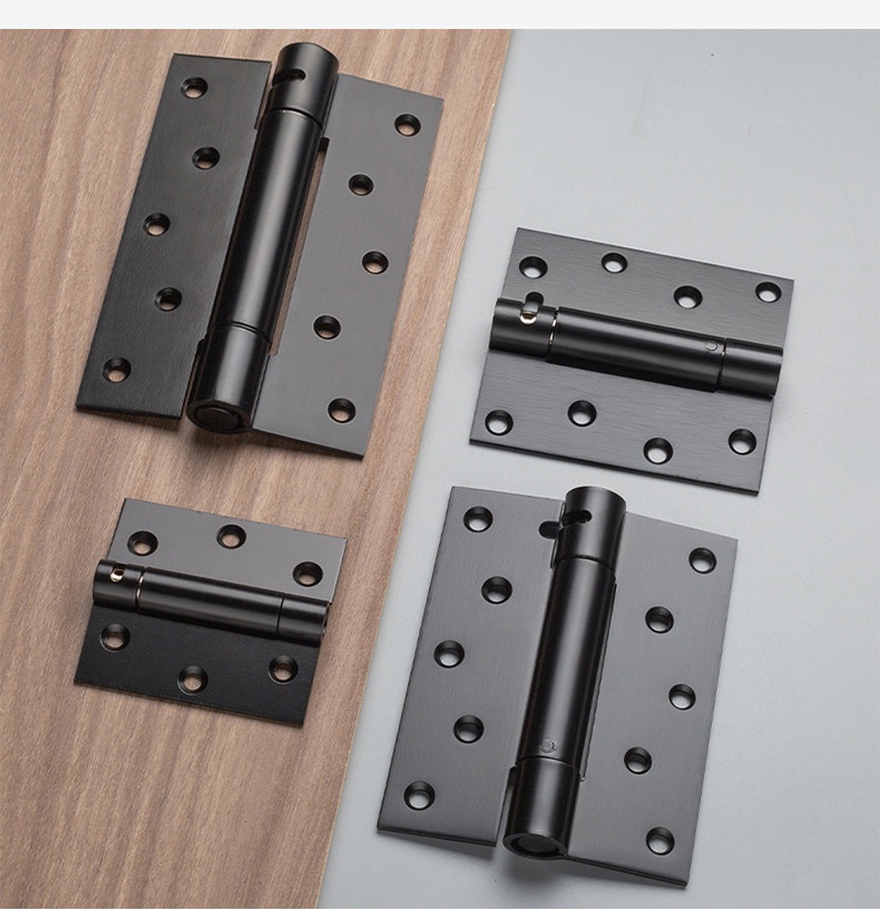 Modern Design 6inch 5inch Black Automatic Rebound Hinge Thickened Stainless Steel One-Way Two-Way Soft Close Door Closing Hinge