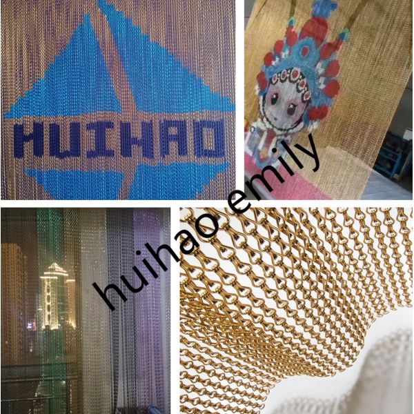 Customized Decorative Chain Link Fly Screen Curtain Aluminum